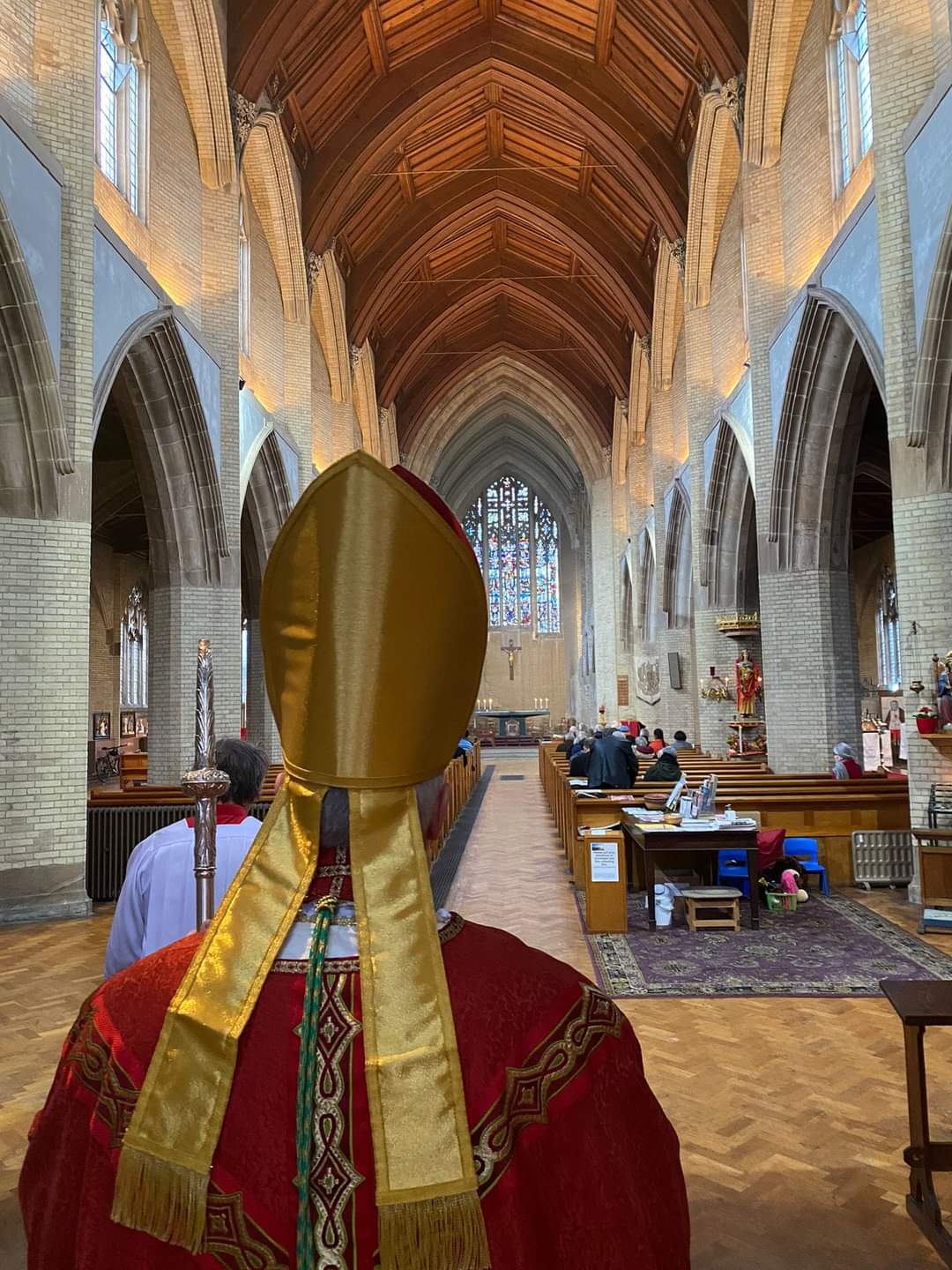 Bishop Paul enters the church